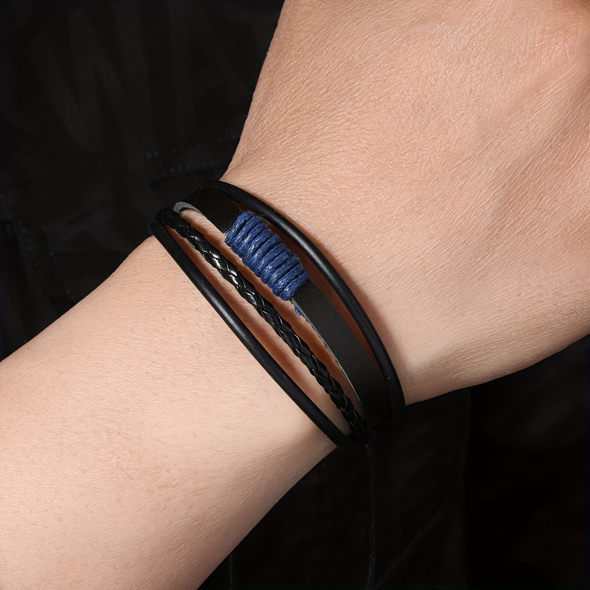 8pcs Couple's Knot Faux Leather Bracelets Set